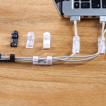 

20Pcs/1 Pack Portable Table Organiser Organizer Tidy Lead Clip Cord Drop Secure Holder Cable Wire Desk USB Charger