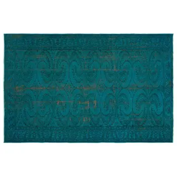 

Handmade Turquoise Vintage Overdyed Turkish Area Rug 181x278 Cm-5'11''X9'1''