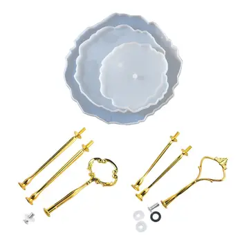 

1 Set Crystal Epoxy Resin Mold Three-layer Fruit Tea Tray Casting Silicone Mould DIY