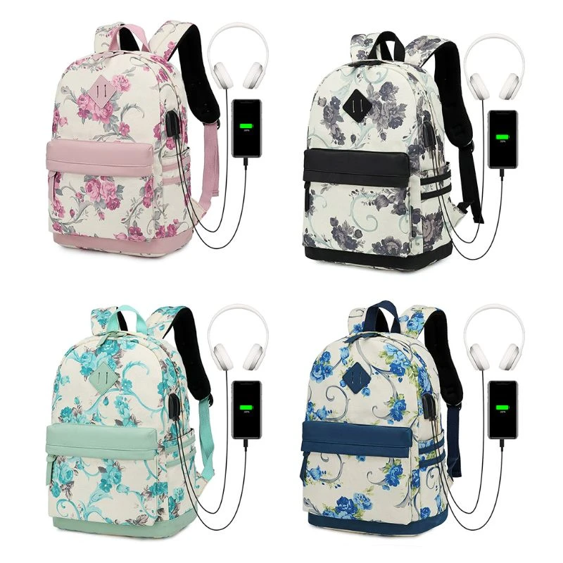 printed canvas backpack