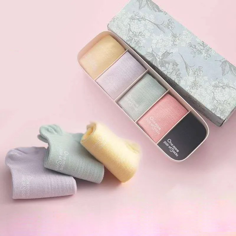 

Bowknot Socks 10 Piece=5 Pairs Lot Cute Women Korean Funny Low Ankle Sock Happy Animal Socks