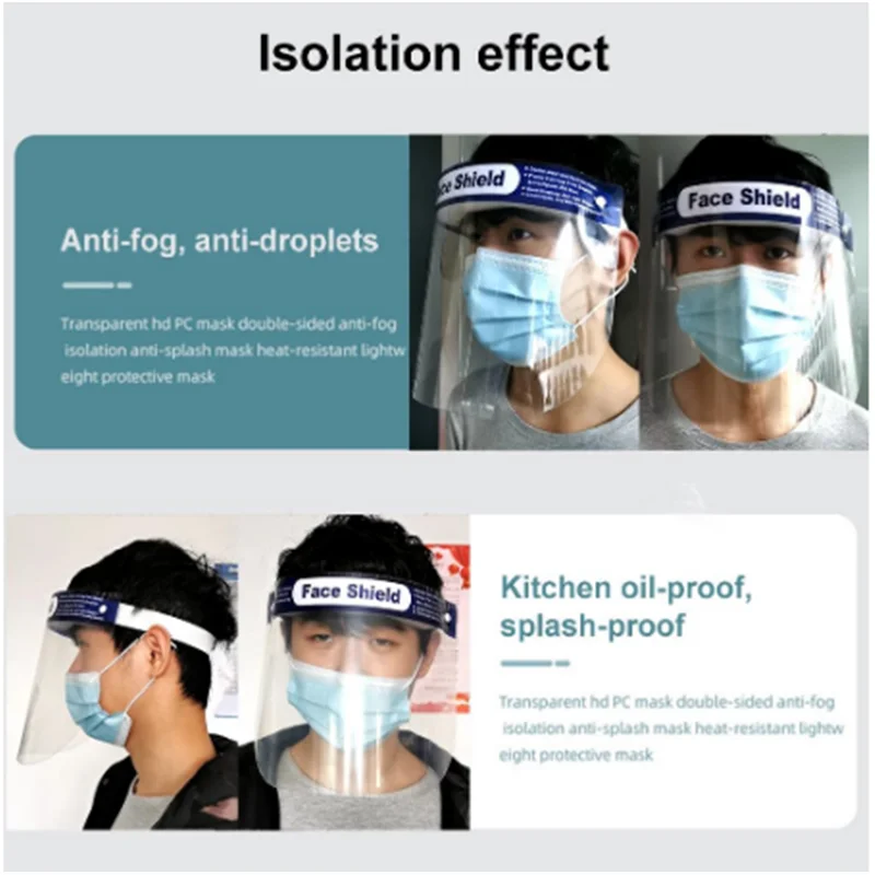 

30 pcs Face Shield Splash-proof Dust-proof Mask Head-mounted Transparent Protect Mask Adjustable Protective Face Mask