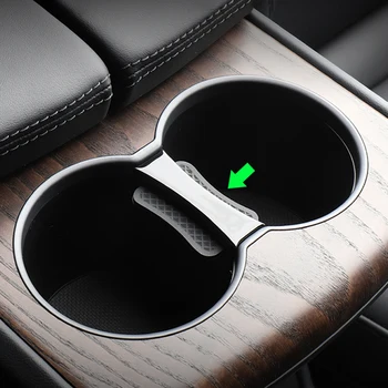 

Car Central Control Storage Water Cup Holder Card Slot Limiter Box Modified Decoration For Tesla Model X S Accessories