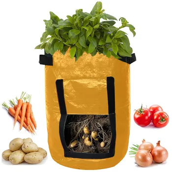 

Vegetable Plant Grow Bag Diy Potato Grow Planter Pe Cloth Tomato Planting Container Bag Thicken Garden Pot Garden Supplies #30