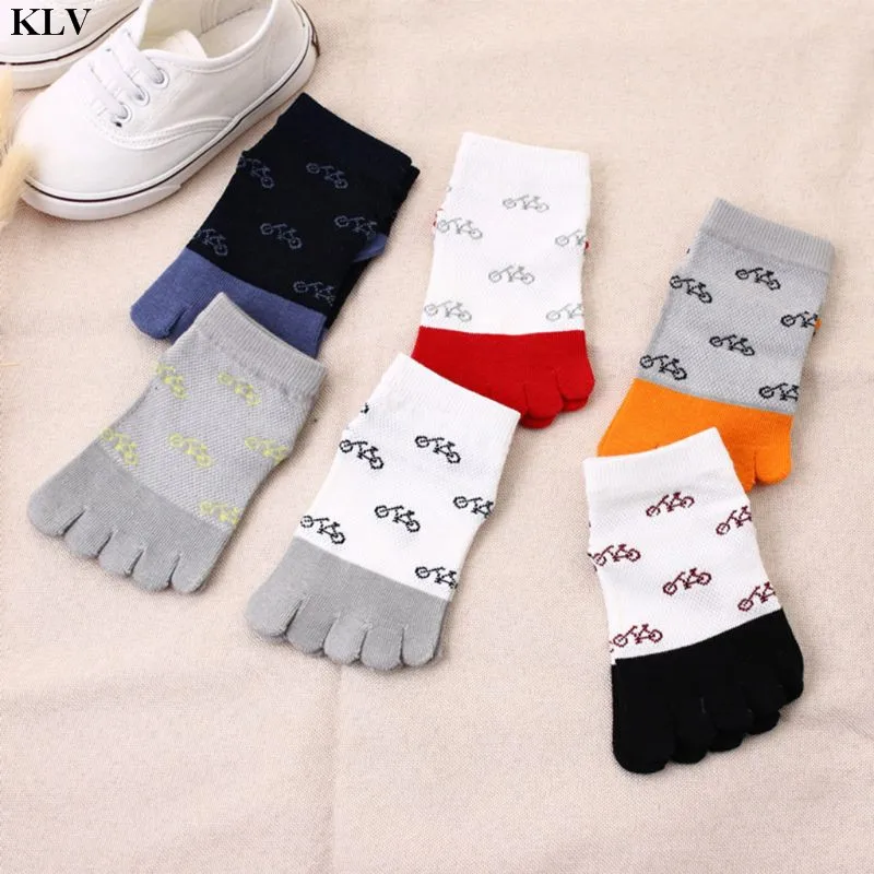 KLV/новые детские хлопковые носки с 5 носками; Простые дышащие носки в сеточку для мальчиков и девочек; милые детские носки с раздельными носками