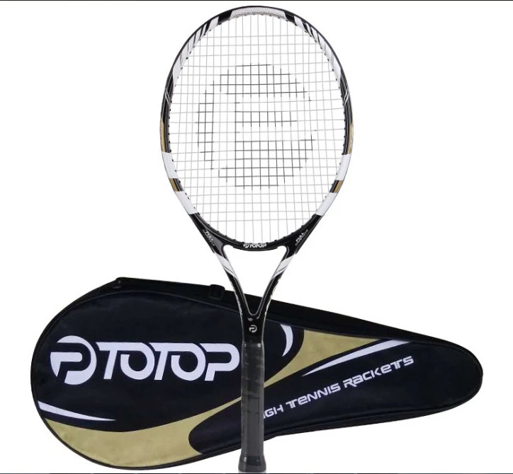 Углерода алюминий один Теннисная ракетка чистое ракетка для начинающих student тренировка, теннис ракетки - Цвет: Черный