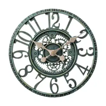 

New 3D Circular Retro Roman 30cm Wrought Hollow Iron Vintage Large Mute Decorative Wall Clock On The Wall Decoration For Home