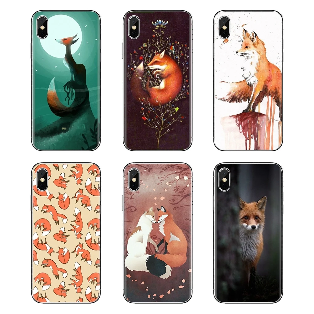 Для iPod Touch Apple iPhone 4 4s 5 5S SE 5C 6 6S 7 8 X XR XS Plus MAX акварельные лисы красные детские