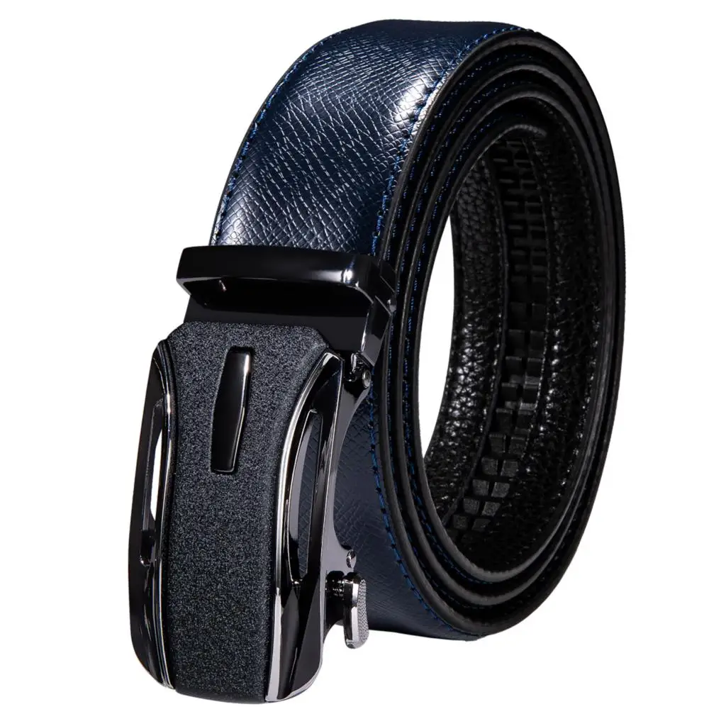 High Quality Brand Mens Belts Blue Cow Leather Automatic Buckles Ratchet Waistband Belt For Men Dress Jeans Suit Trousers Gift brown designer belt Belts