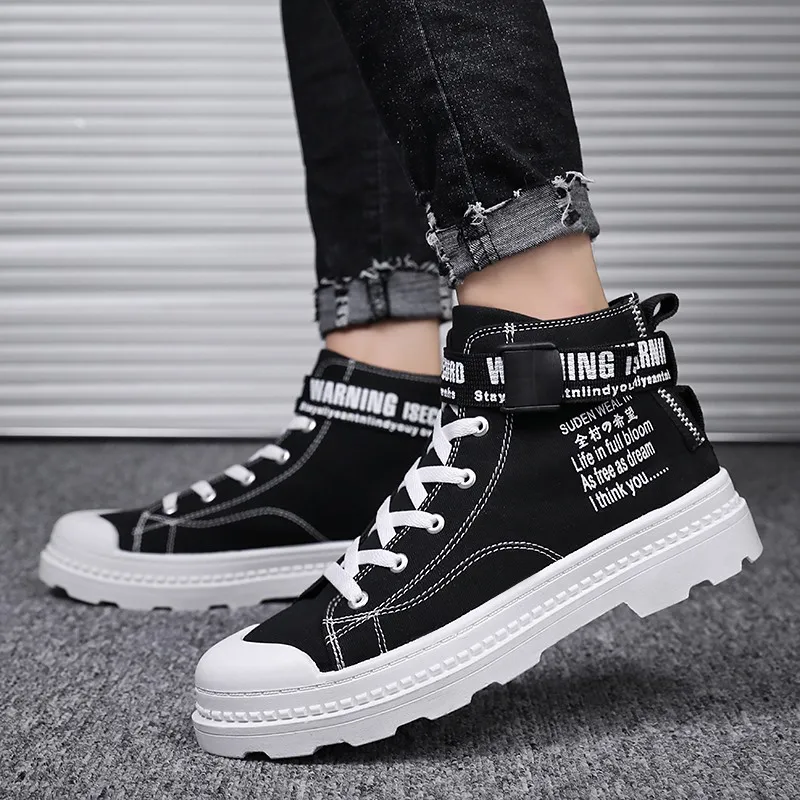

2019 Autumn New Style Martin Boots Breathable England Canvas Men's Boots Casual Korean-style Trend Hight-top Workwear MEN'S SHOE