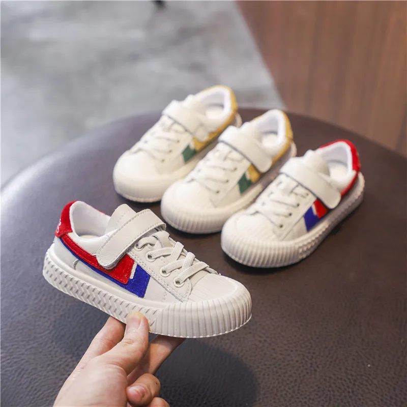 

CHILDREN'S Shoes 2019 Autumn Genuine Leather Children Sports Shoes BOY'S White Shoes Girls Baby Casual Board Shoes