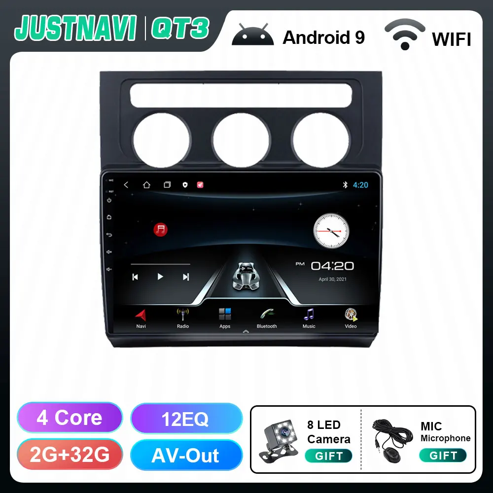 double din car stereo JUSTANVI Android 10.0 Car Radio For Volkswagen Touran 1 2003-2010 Carplay Navi Auto GPS 4G Multimedia Auto Stereo BT IPS Screen best dvd player for car headrest Car Multimedia Players