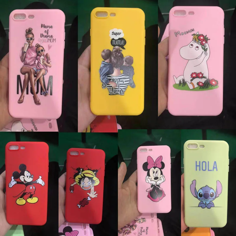 

MaiYaCa Hippo Moomin Kiss Mickey Minnie Mouse Girly pop phone sockets case for Apple iPhone 8 plus X XS MAX XR 6s plus 7 cover