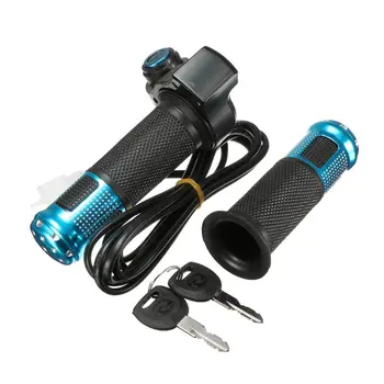 

Electric Bike Throttle Grip Electric Scooter Battery Voltage LED Indicator Power Key Locker Accelerator