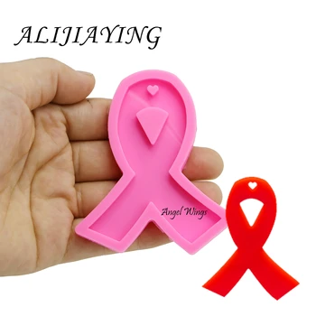 

DIY Shining Cancer ribbon silicone mold Ribbon keychain mould Liquid silicone mold DIY resin molds for jewelry DY0107
