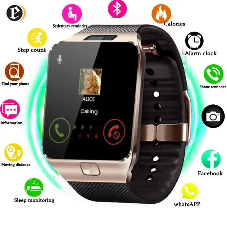 Smarth Watch with Bluetooth DZ09 Sport Smart Watch LED Digital Wristwatch Fitness Tracker Smartwatch Reloj Inteligente Mujer