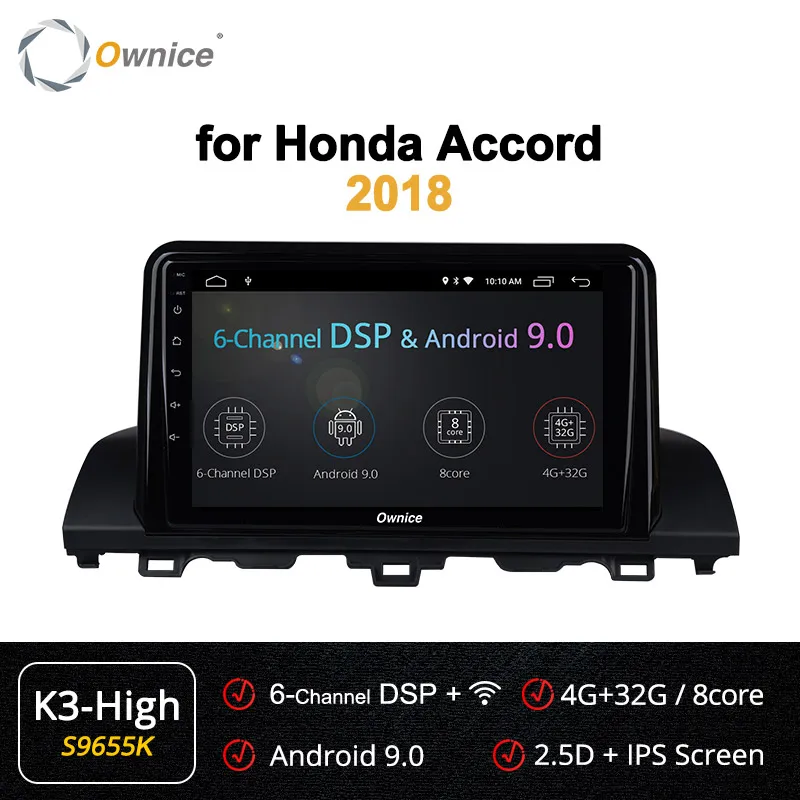 S9655 K3-High Ownice k3 k5 k6 4G+ 64G Android 9,0 автомобильный dvd для Honda Accord Автомобильный Радио Видео плеер 360 панорама gps навигация 4G DSP SPDIF - Цвет: S9655 K3-High