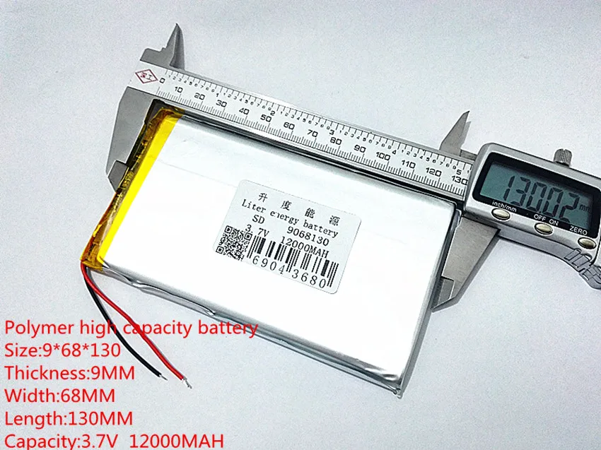Полимерная литиевая батарея 3,7 V, 12000MAH 9068130 можно настроить оптом CE FCC паспорт безопасности токсичных веществ сертификация качества