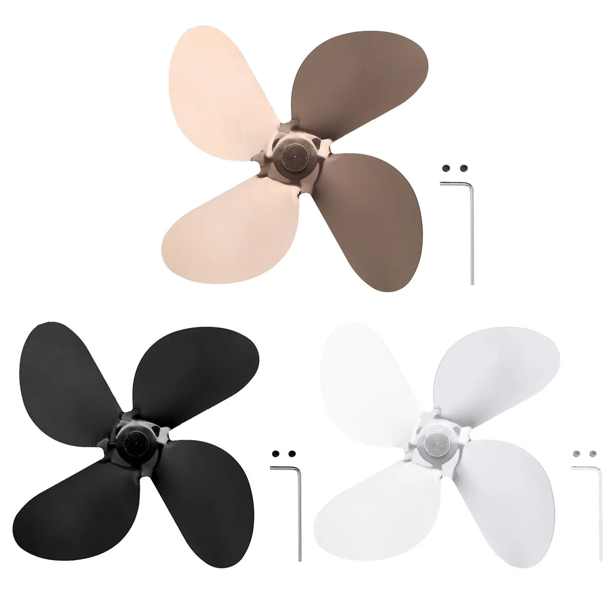 Aluminium 4 Blade Stove Fan Blade Parts Silent Anti High Temperatures