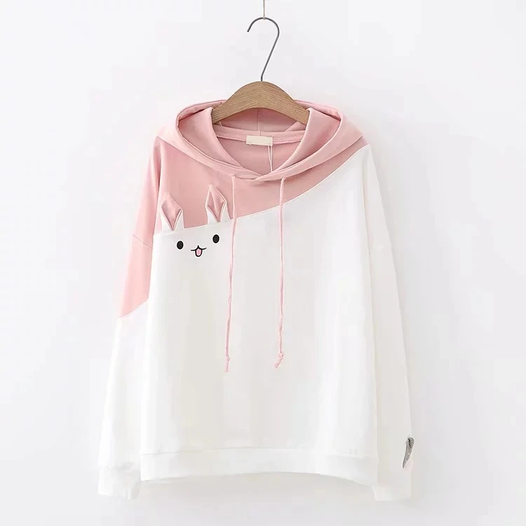 Merry Pretty хлопковый женский спортивный костюм с капюшоном и принтом кота из мультфильма Harajuk, зимние толстовки с длинным рукавом, толстовки, милый пуловер