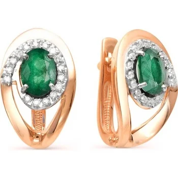 

Master brilliant earrings with emeralds and diamonds in red gold
