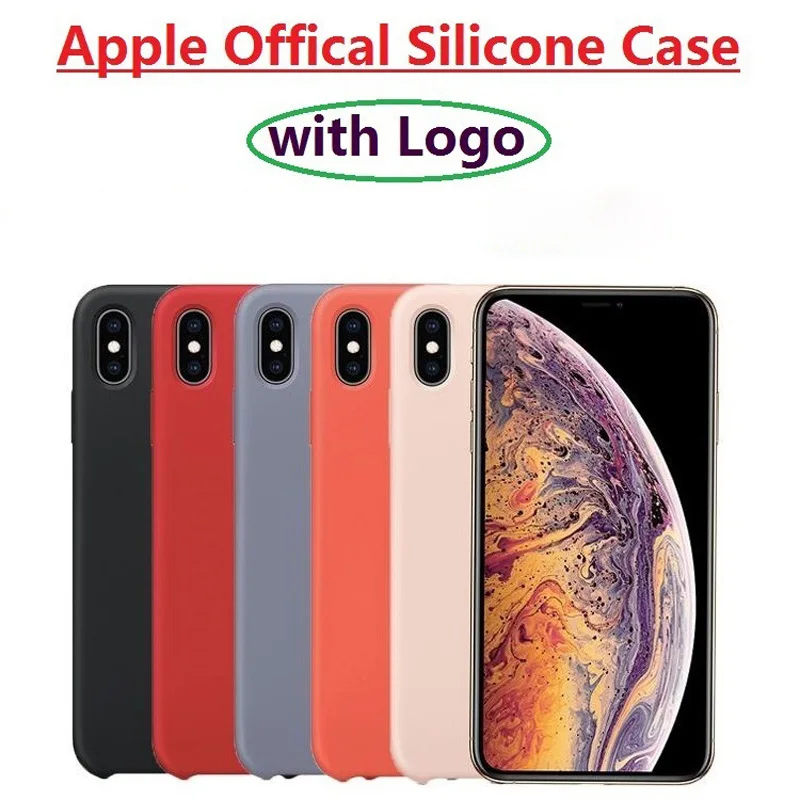 

Original Silicone Case For iphone XR X XS Max 7 Plus Case Silicon Cover For iphone 8 8 Plus 6S 6 Case Official Coque Have Logo