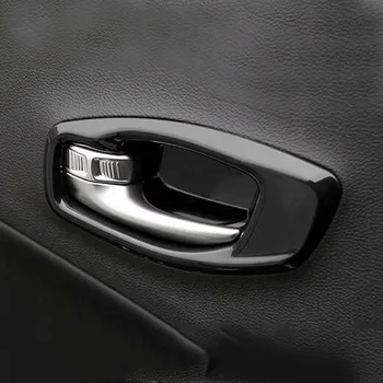 

4Pieces Inner Door Bowl Cover Trim ABS Black For Jeep Compass 2017-2020 Accessory Parts Interior Mouldings