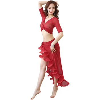 

Adult Belly Dance Practice Clothing Spring Summer 2020 New Oriental Dance Sexy Women Suit Bandage Shirt