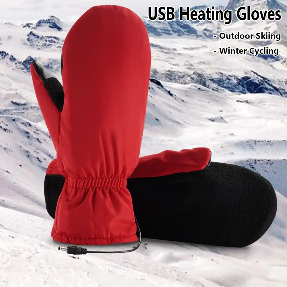 

1 Pair Outdoor Motorcycle Cycling Winter Heated Gloves USB Electric Thermal Touchscreen Ski Gloves