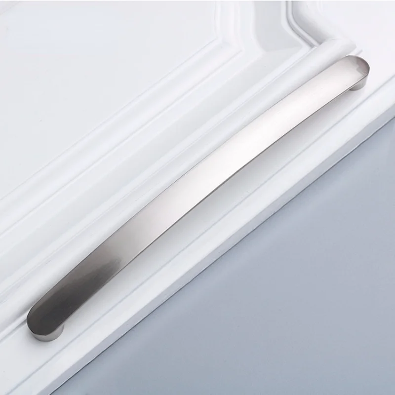 Modern Wardrobe Door Handles Aluminium Alloy Brushed Silver Kitchen Drawer Cabinet Furniture Hardware