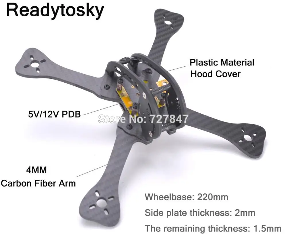 

Mini Carbon fiber FPV DIY LX4 195mm/ LX5 220 220mm / LX6 255 255mm quadcopter frame Distribution board PDB for Leopard GEP-LX5