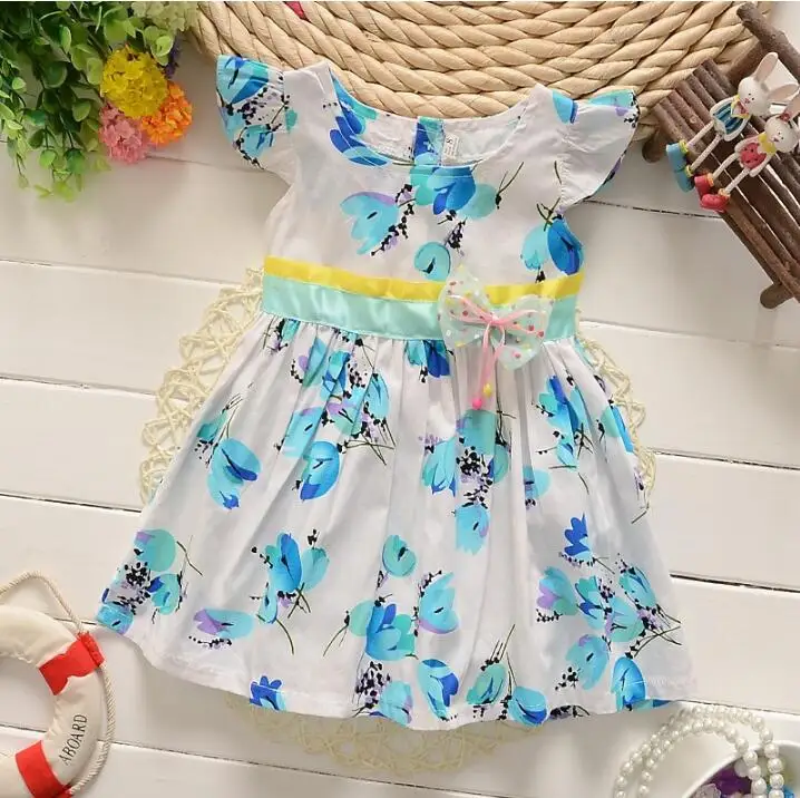 BibiCola/летнее платье для маленьких девочек модное хлопковое платье без рукавов для малышей, Повседневное платье для девочек - Цвет: white