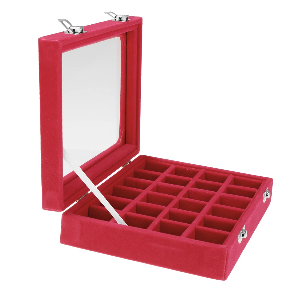Wooden Velvet Jewelry Necklace Rings Earrings Storage Display Box Case Organizer Gift