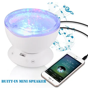 

LED Projector Night Lights Ocean Wave Starry Sky Aurora Music Player LED Baby Children Sleeping Lamp Luminaria Christmas Gift