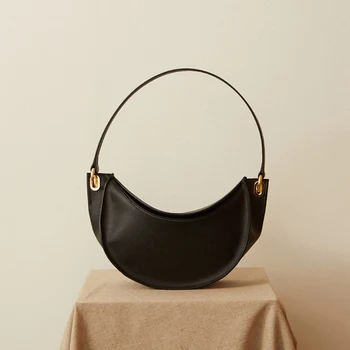 

2019 New Retro Crocodile Pattern Acrylic Chain Handbag Female Solid Color Shoulder Diagonal Crescent Moon Package