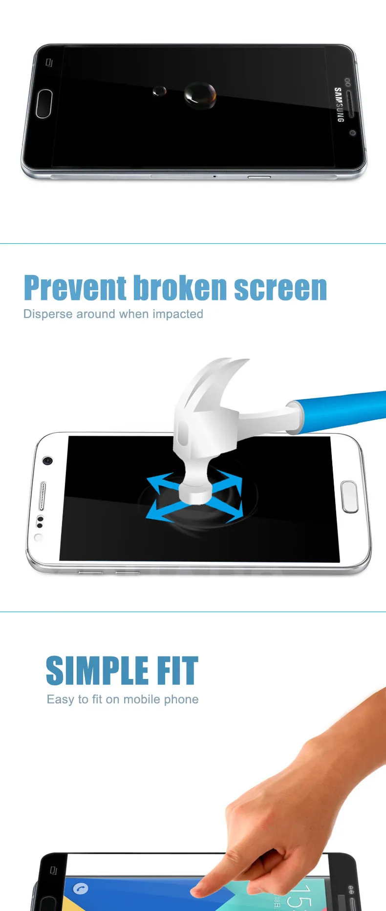 9D Защитное стекло для Samsung Galaxy A3 A5 A7 A6 A8 Plus A9 закаленное защитное стекло для экрана