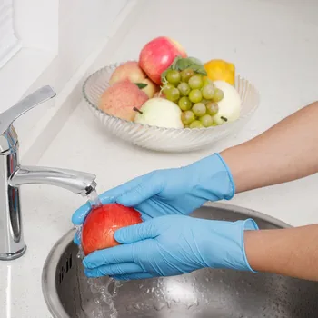 

100pcs Disposable Nitrile Gloves White Non-Slip Acid and Alkali Laboratory Rubber Latex Gloves Household Cleaning Products