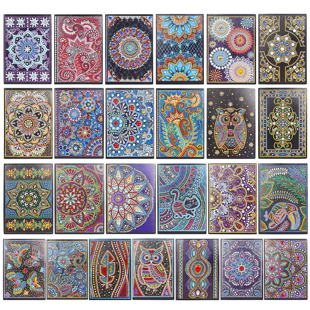 

50 Pages Diamond Painting Notebook DIY Mandala Special Shaped Diamond Embroidery Cross Stitch A5 Notebook Diary Book