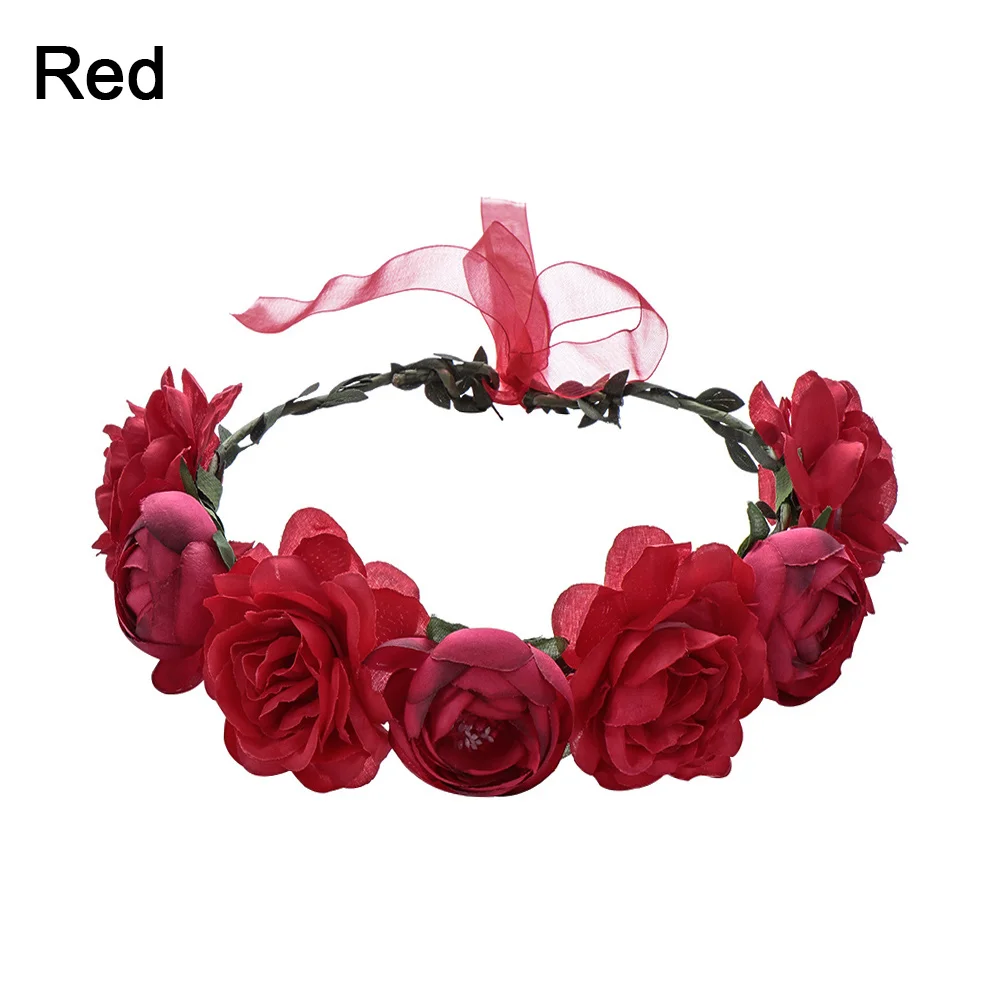 New Wedding Flower Crown Head Band Women Wedding Floral Head Wreath Bridesmaid Bridal Headpiece Female Flower Headband Dropship vintage hair clips Hair Accessories