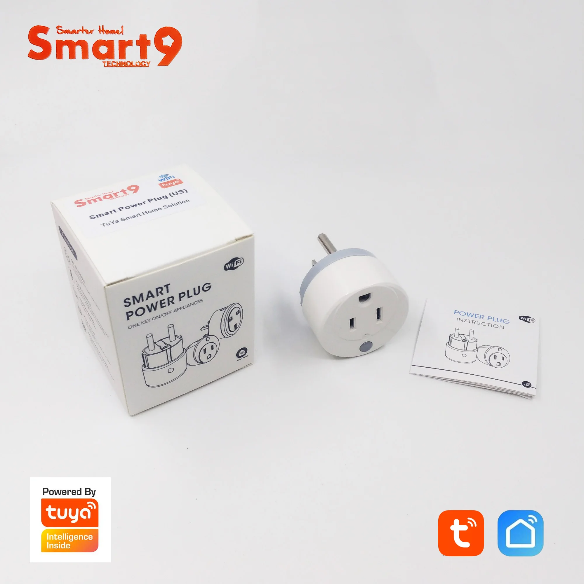 Smart9 Mini Wifi Smart Plug, 16A с измерением мощности Макс. 3680 Вт, FR EU US Тип Smart Life APP пульт дистанционного управления, питание от TuYa - Комплект: US Type  16A