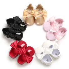 Zapatos de suela blanda con lazo para niñas, calzado de moda para recién nacidas de 0 a 18 meses, novedad