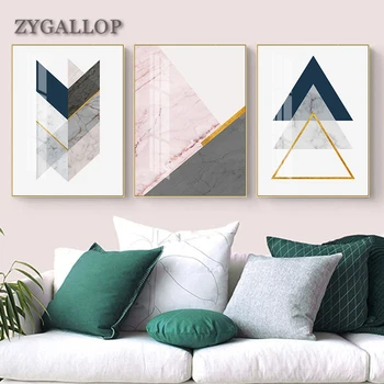 

ZYGALLOP Marble Geometric Patterns Canvas Painting Posters Nordic Abstract Wall Art For Living Room Decoration Office Home Decor