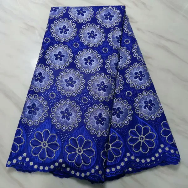 Бордовая Белая французская кружевная ткань с камнями Высокое качество африканская кружевная вышивка нигерийская кружевная ткань для одежды - Цвет: royal blue