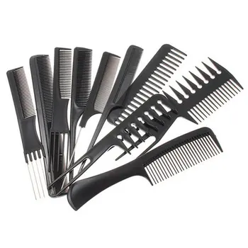 

Tools Carrying Hair Salon Train Case Box Clippers Brush Combs Holder Beauty Tools Hair Comb 10 Piece Set Comb Makeup Comb