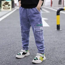 Детская одежда; брюки для мальчиков; Новинка года; сезон весна-осень; стильные рабочие джинсы для мальчиков; красивые модные брюки для больших мальчиков