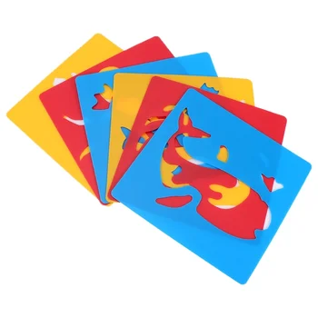 

6Pcs Template Educational Animal Practical Hollow Drawing Tool Hollow-out Drawing Template Painting Template for Boy Kids
