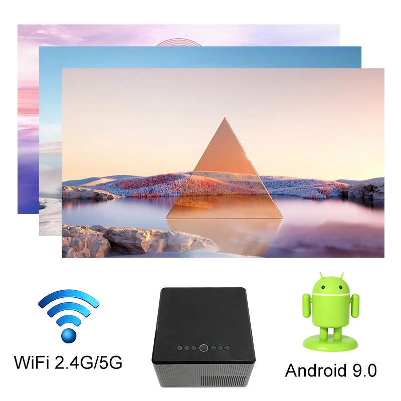 홈 시어터용 풀 HD 1080P LED 프로젝터, 7200 루멘, 미라캐스트 와이파이 미러링, USB 스피커, 안드로이드 옵션, T10, 신제품