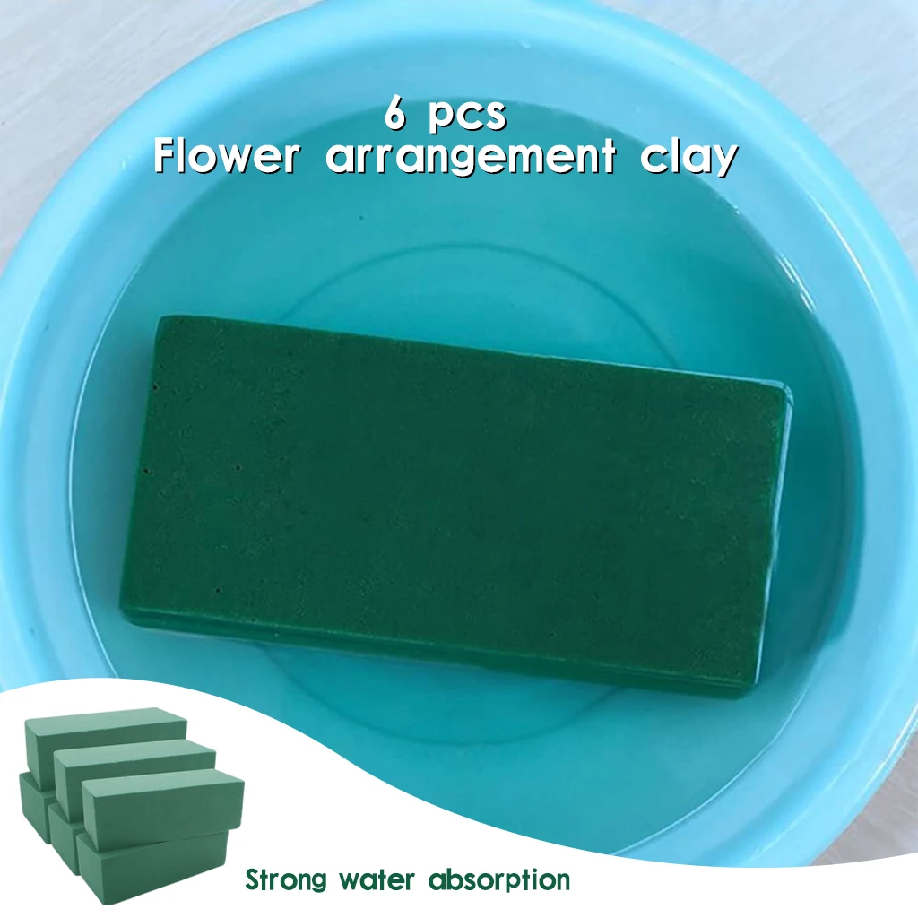 6pcs Dry Floral Foam Bricks, Green Styrofoam Foam Blocks,for Artificial