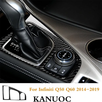 

Carbon Fiber Console Gear Shift Box Panel Cover Fit For Infiniti Q50 Q60 2014-2019 Car Interior Sun Mat