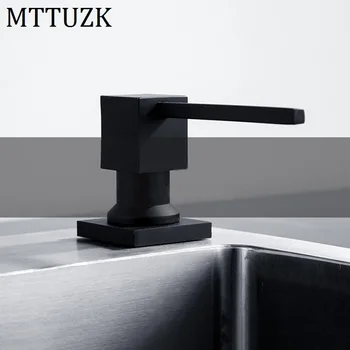 

MTTUZK Matte Black High Quality Built In Deck Mount Pump Countertop Kitchen Sink Soap Dispenser Set With ABS Pump